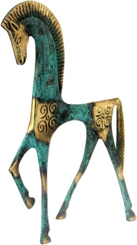 Bronze horse statue geometric - horse,