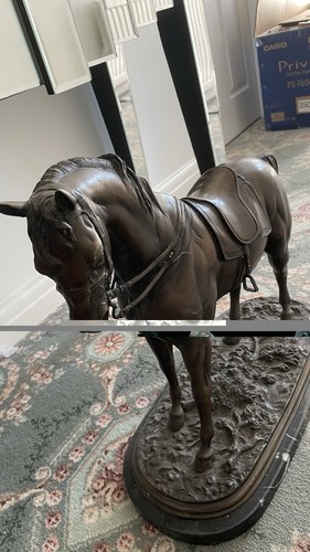 Bronze horse marble base - horse,