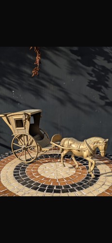 Antique brass heavy horse - heavy, &
