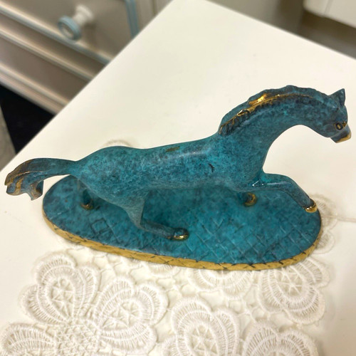 Solid bronze horse sculpture - ,