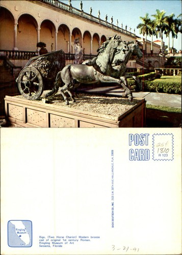 Bronze two horse chariot