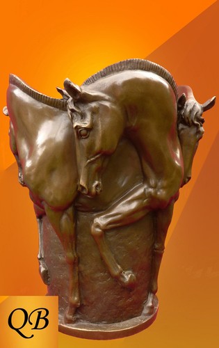 Art deco bronze horse vase - deco,