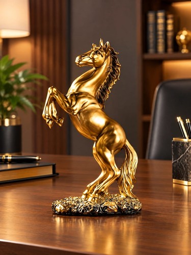 Luxury golden rearing horse - luxury,