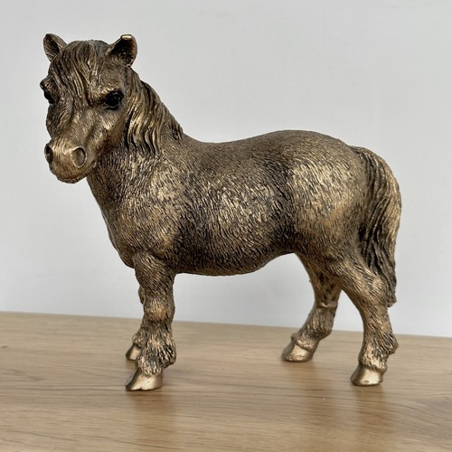 Shetland pony bronze figurine - bronze,