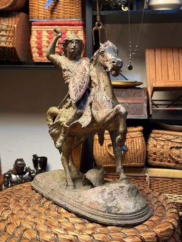 Rare vintage mounted warrior - vintage,