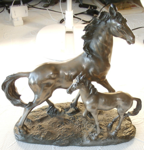 Large bronze finish horse - large,