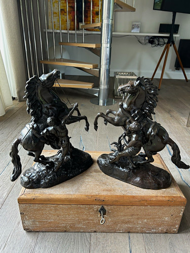 Pair brown bronze metal - pair, of