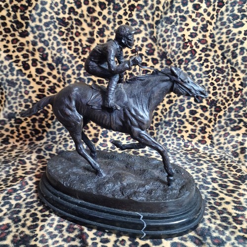 Bronze jockey horse - bronze,
