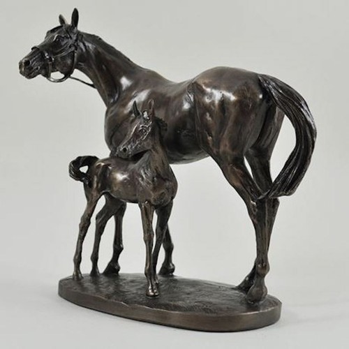 Cold cast bronze mare foal - cast, &