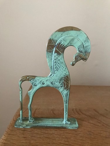 Vintage greek horse bronze - horse,