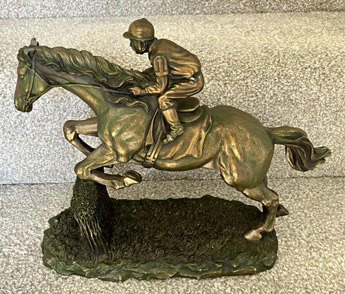 Horse jockey jumping - &,