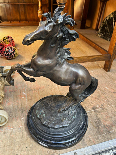 Rearing horse bronze figurine - rearing,