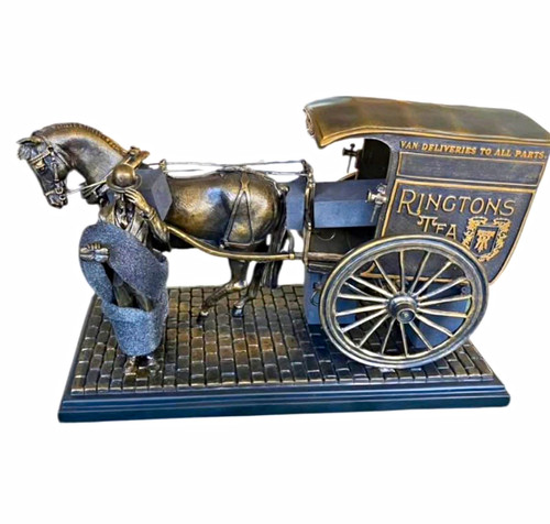 Ringtons horse cart - ringtons, bronze