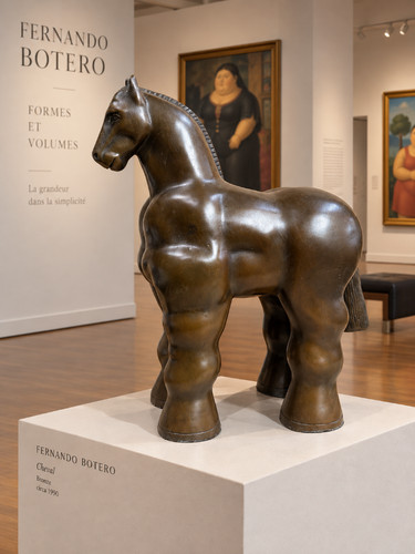 Bronze horse botero style - "horse",