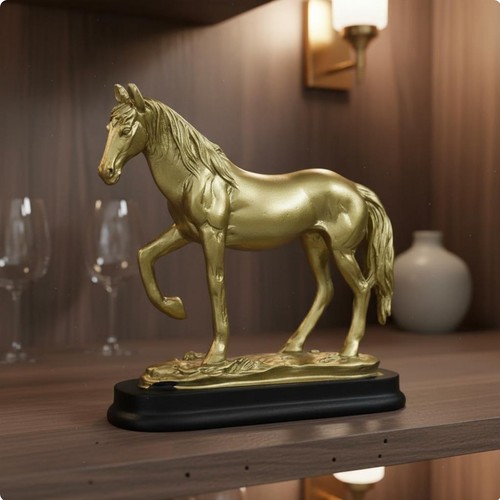 Golden horse figurine symbol - horse,