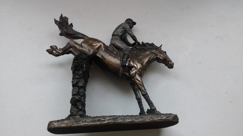 Horse jockey bronze effect - bronze,