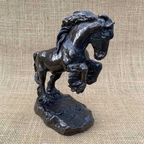Cold cast bronze rearing heavy - cold,