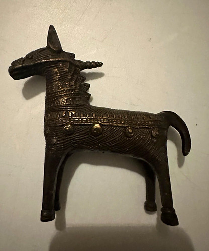Vintage dhokra bronze horse - dhokra,